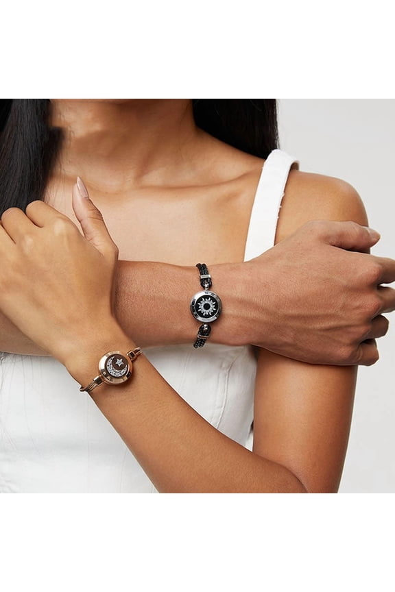 Couple Leather Rope Snake Bone Induction Interactive Bracelet