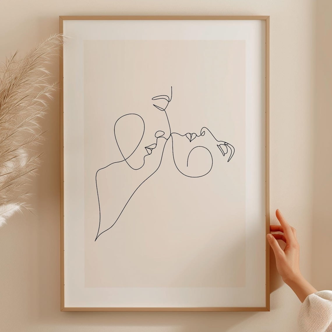 Couple Line Art, Couple One Line Drawing, Man And Woman Print, Large ...