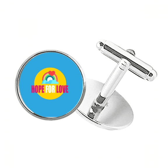 Couple Love Eternal Unique Round Button Cuff Clip Stud Cufflinks