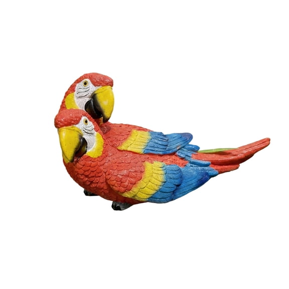 Couple Macaw Figurine Resin Outdoor Garden Decor 1 Piece Tropical Patio Yard Sculpture Ornament