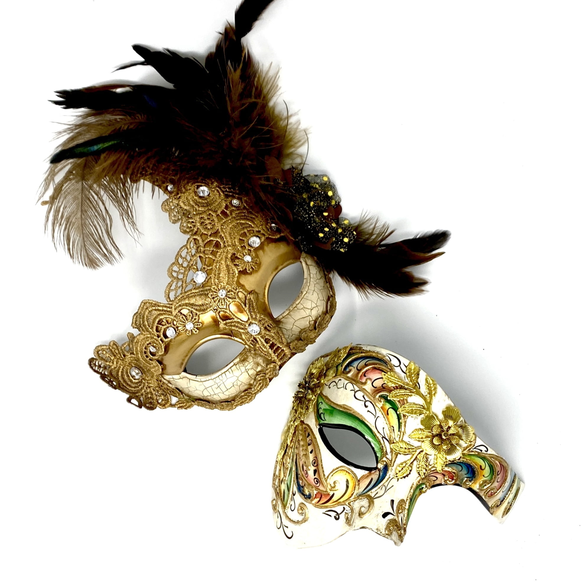 Couple Masquerade Masks Men Women Venetian Halloween Mardi Gras Cosplay ...