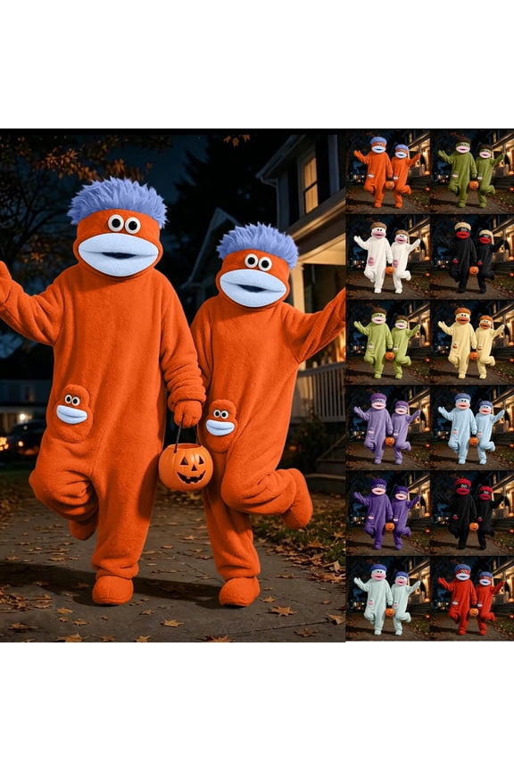 Couple Matching Big Mouth Frog Monster Onesie Pajamas Soft Plush Long Sleeve Loungewear Novelty Gift For Holiday Party Daily Relax (Add Comb) Light Purple 2XL