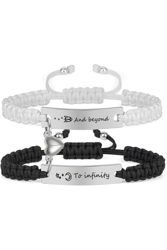 Couple Matching Bracelets for Bf and Gf, Friendship Relationship Bracelet, Adjustable Stretch Bracelets for Him and Her