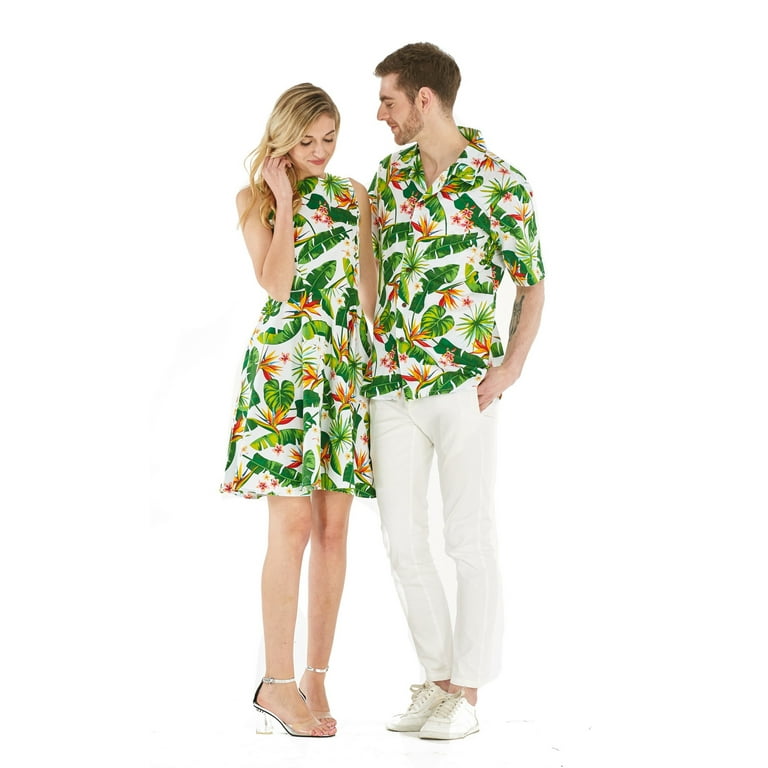 Couple Matching Hawaiian Luau Cruise Christmas Outfit Shirt