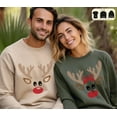 thumbnail image 1 of Couple Matching Reindeer Sweatshirts, Cute Christmas Sweaters, Xmas Gifts, 1 of 4