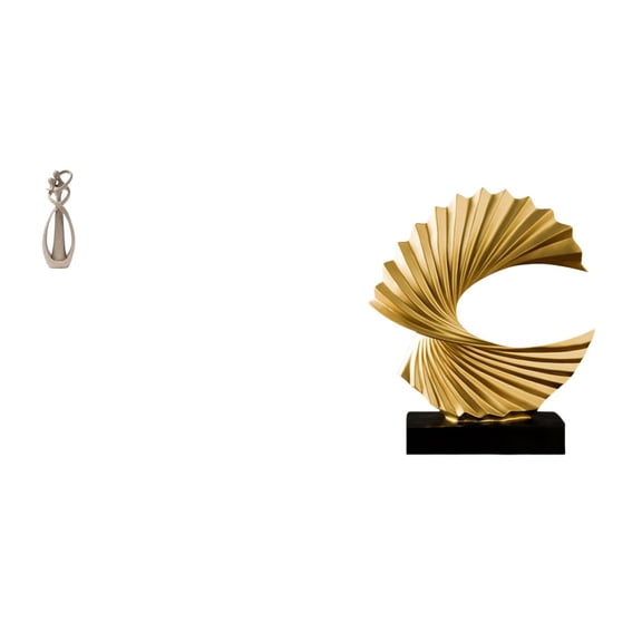 Couple Miniature Ocean Wave Sculpture Abstract Statue Resin Material for Home Office Living Room Decor