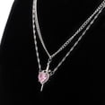 thumbnail image 1 of Couple Necklace Cubic Zirconia Heart Matching Necklace Romantic Through The Heart Couple Jewelry for Him Her Valentine's Day Gift, 1 of 8