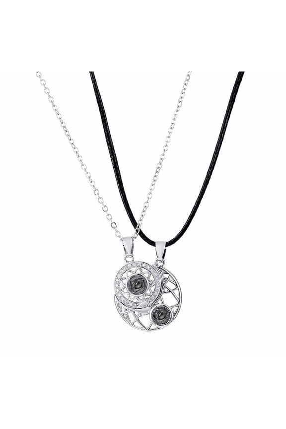 Couple Necklace Magnetic Clavicle Chain Projection Pendant Jewelry Gift