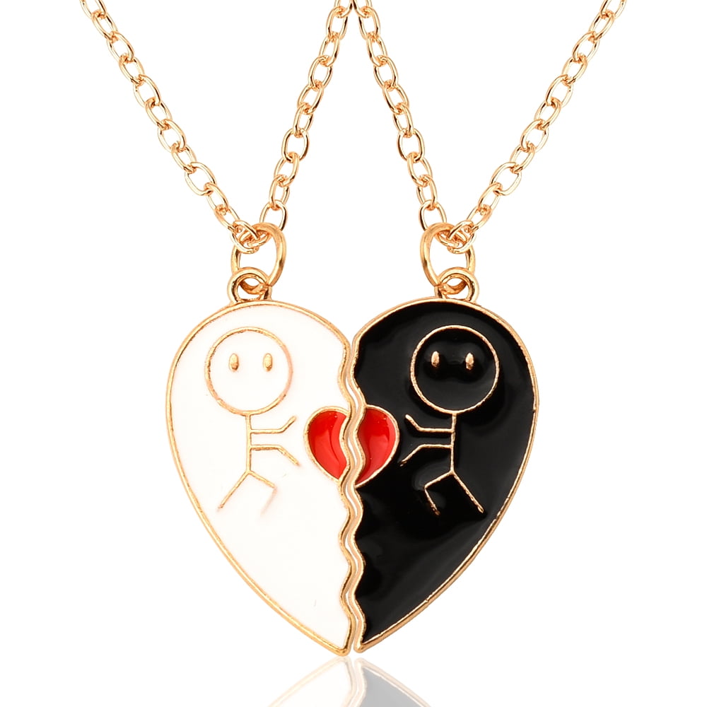 Necklace Boyfriend Girlfriend Matching Gifts Broken Heart Necklace