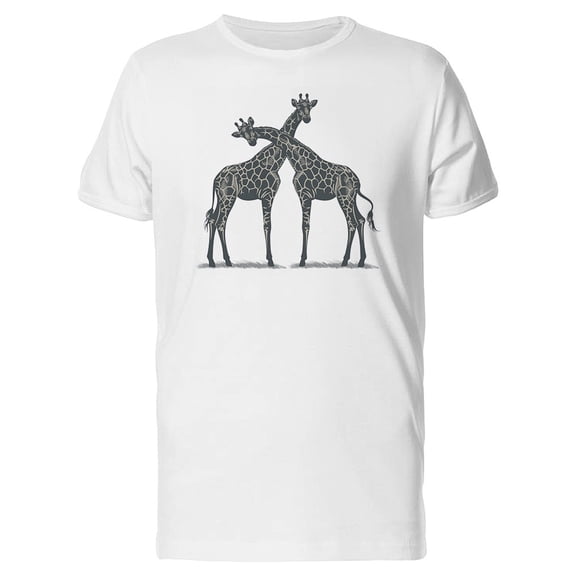 Couple Of Giraffe B&W T-Shirt Men -Image by Shutterstock, Male Medium
