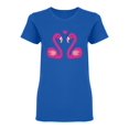 thumbnail image 1 of Couple Of Lovely Flamingos Shaped T-Shirt Women -Image by Shutterstock, Female Large, 1 of 2