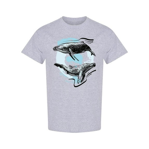 Couple Of Whales Design T-Shirt Men -Image by Shutterstock, Male XX-Large