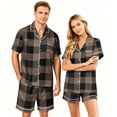 thumbnail image 1 of Couple Pajamas 2 Piece Lounge Set Silk Pajama Satin Pjs Shorts Set Soft Loungewear S-Xxxxl(Men), 1 of 5
