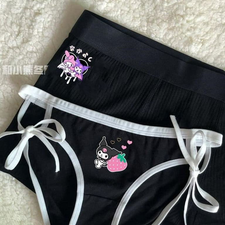 Hot PP] Sanrio Couple Underwear Set Y2K Hello Kitty Anime Kawaii Kt Cartoon  Cotton with Chest Pad Bra Underwear Cute Sexy Hot Girl Trend