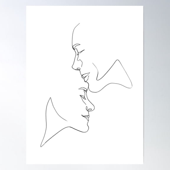 Couple Poster Wall Art, Modern Wall Decor For Living Room Bedroom, 8x12 UNFRAMED