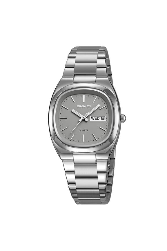 Couple Quartz Watches Set for Men and Women Stainless Steel Strap Multifunctional Analog Digital Display Date Alarm Chronograph 30M Water Resistant Daily Casual Matching Wristwatches