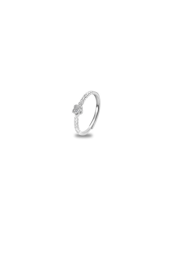 Couple Ring 925 Sterling Silver Matching Rings Set for Women and Men Adjustable Opening Little Prince and Rose Flower Anniversary Engagement Promise Rings