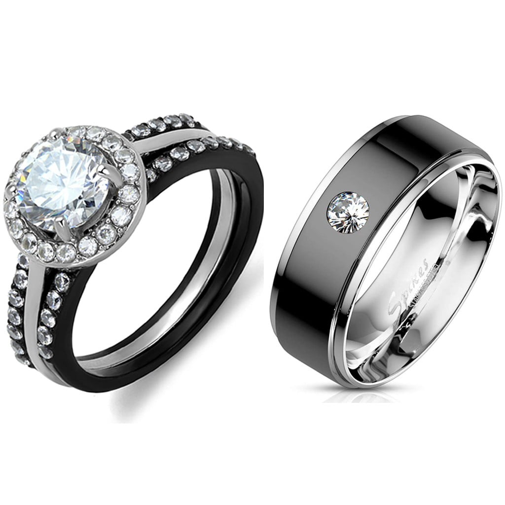 Cz wedding hotsell ring set