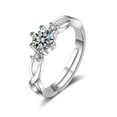 thumbnail image 1 of Couple Rings Crystal Couple Wedding Adjustable Rings Jewelry' T5Q1, 1 of 1