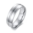 thumbnail image 1 of Couple Rings For Women Men Stainless Steel Simple Wedding Bands Matte Surface, 1 of 9