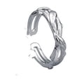 thumbnail image 1 of Couple Rings Pair Adjustable Opening Silver Rings with Rose of Thorns Design Artificial Moonstone Rings for Men and Women Couple Jewelry, 1 of 4