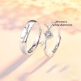 thumbnail image 1 of Couple Rings A Pair of Simple Rings for Men and Women Adjustable Opening Silver Matching Rings with Animal Zodiac Design and Diamond Detailing His and Hers, 1 of 6