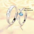 thumbnail image 1 of Couple Rings A Pair of Simple Rings for Men and Women Adjustable Opening Silver Matching Rings with Animal Zodiac Design and Diamond Detailing His and Hers, 1 of 6