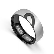 I Love You Engraved Couple Rings Titanium Steel 6mm 8mm - Walmart.com