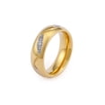 thumbnail image 1 of Couple Rings Titanium Steel 18K Gold Plated Wedding Band Promise Ring Durable Elegant High Quality Jewelry for Men Women, 1 of 4