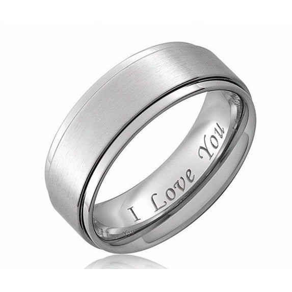 I Love You Engraved Couple Rings Titanium Steel 6mm 8mm