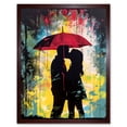 thumbnail image 1 of Couple Silhouette Kissing Under a Red Umbrella Art Print Framed Poster Wall Decor 12x16 inch, 1 of 5