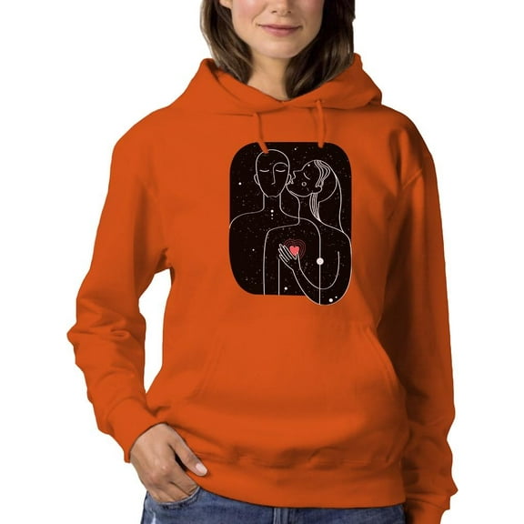 Couple Silhouettes Hoodie Women -Image by Shutterstock, Female Large