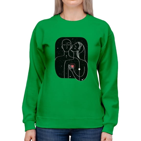 Couple Silhouettes Sweatshirt Women -Image by Shutterstock, Female Small