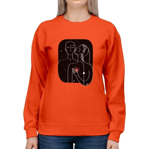 Couple Silhouettes Sweatshirt Women -Image by Shutterstock, Female x-Large