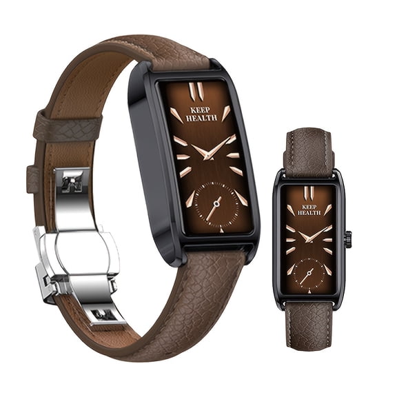 Couple Smart Watch, Retro Square Dial, Brown Strap, Health Tracking, 10+ Languages, 100+ Modes, Exercise/Menstrual/Sleep Monitor, Sedentary & Drink Reminder