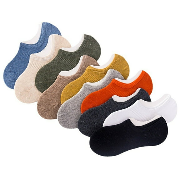 Couple Solid Color Short Cotton Socks , , Spring Socks , Thin Invisible Women's Socks , Size One Size , 10 Pairs