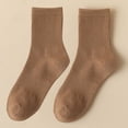 thumbnail image 1 of Couple Spring Summer Mid Tube Solid Color Cotton Socks Unisex Sweat Wicking Breathable Athletic Long Socks Brown, 1 of 3