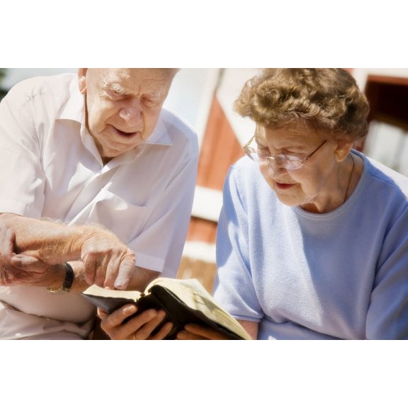 Couple Study Bible Together Poster Print by Curtis Round / Design Pics