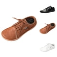 thumbnail image 1 of Couple Style Men's And Women's Solid Color Strap Leather Casual Shoes Large Size Barefoot Shoes Wide Last Sports Casual Shoes Mens Running Shoes, 1 of 8