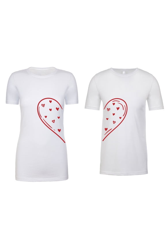 Couple T-shirts, Valentine T-shirts for Couples, Matching Couple Outfits - Big Heart