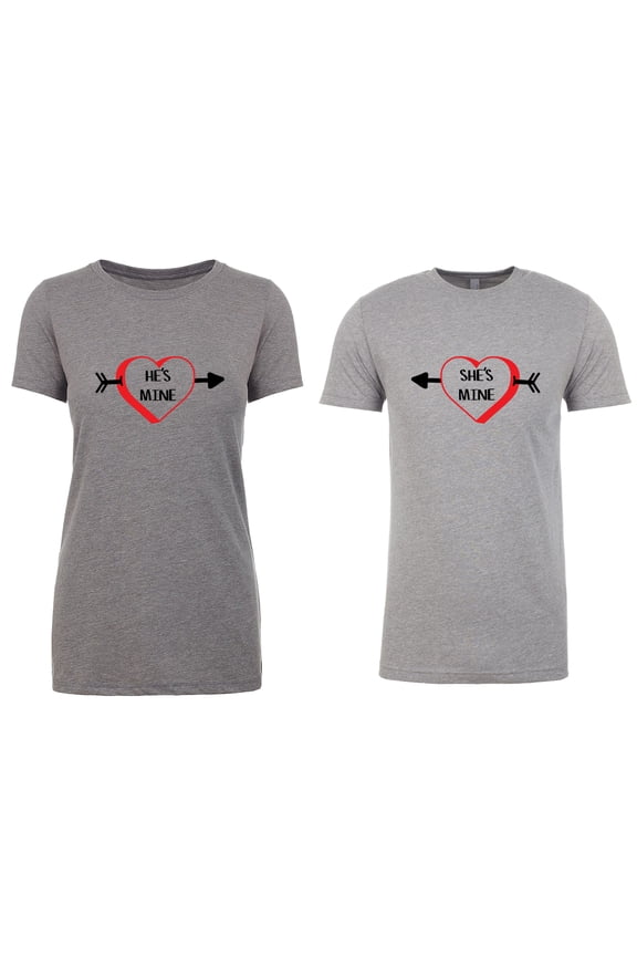Couple T-shirts, Valentine T-shirts for Couples, Matching Couple Outfits - He's Mine & She's Mine