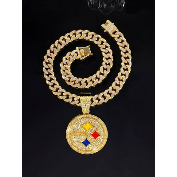 Couple Team Game Pendant Necklace, Personalized Golden Silver Chain Necklaces, Animal Pendant Hip-Hop Jewelry for Men Women, 20inch