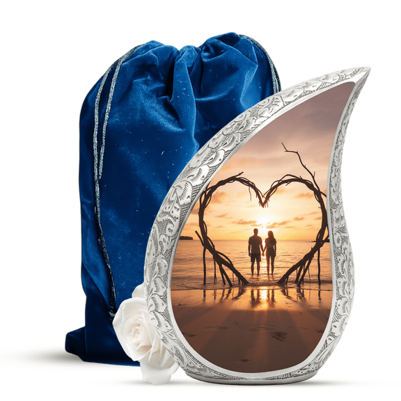 Couple Urns for Human Ashes Adult Man and Women, Sunset Urn for Ashes Adult Male and Female, Drop Urns for Human Ash, Cremation Urn for Adults, (10 Inch Large, Upto 180 Cubic Inches)