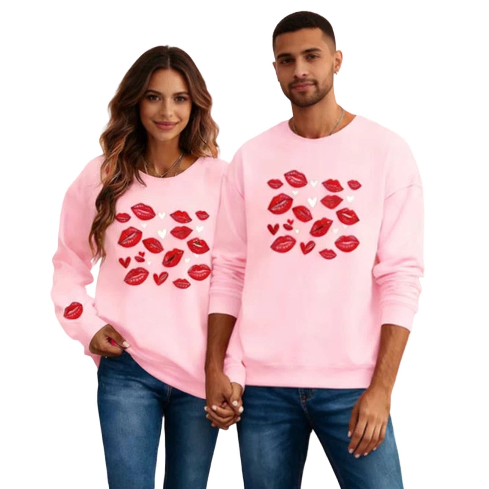 Couple Valentines Day Sweatshirts Mens Long Sleeve Pullover Shirts ...