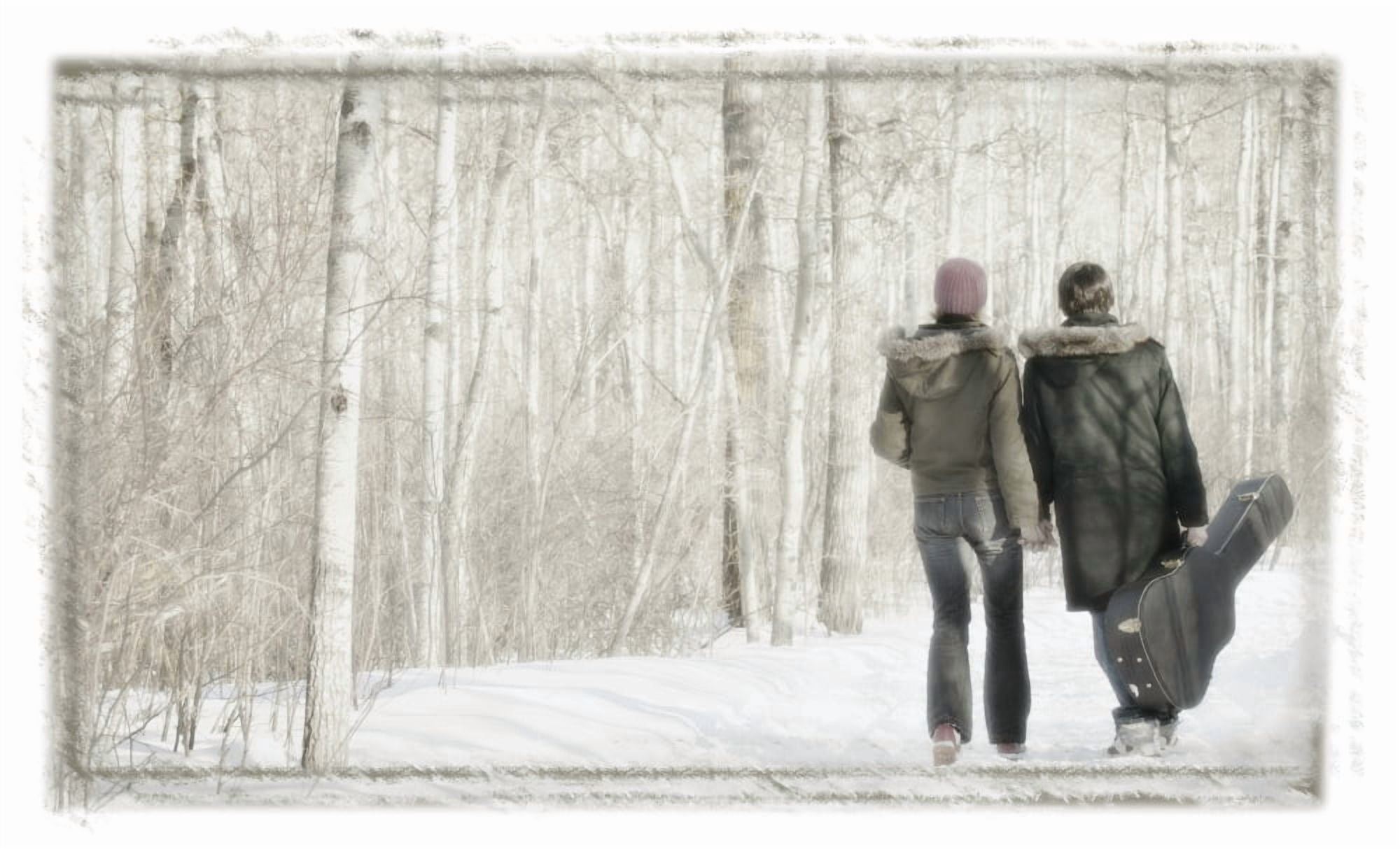 Couple Walk With Guitar Canvas Art - Don Hammond Design Pics (18 x 11)