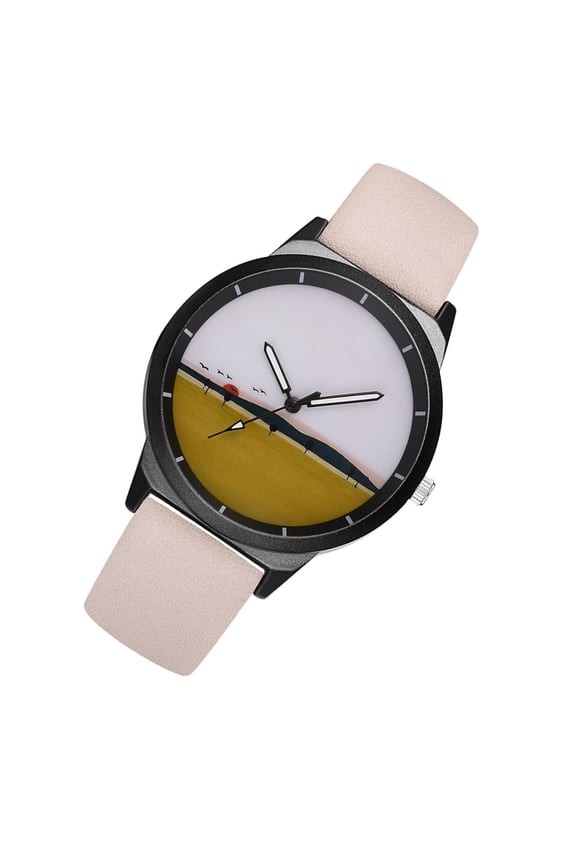 Couple Watch Fashion Quartz for Lovers White Turquoise Earrings Pu Ordinary Glass Miss