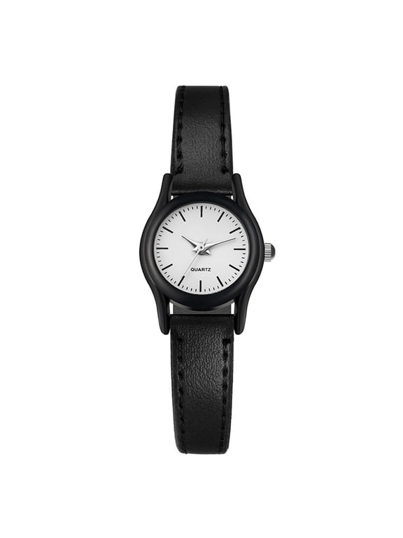 Couple Watches With Diamonds Pu Leather Material Simple Style Watches For Women