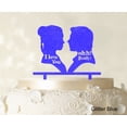 thumbnail image 1 of "Couple Wedding Cake Topper Personalized Glitter Blue Cake Topper Color Option Available 5""-7"" Inches Wide", 1 of 1