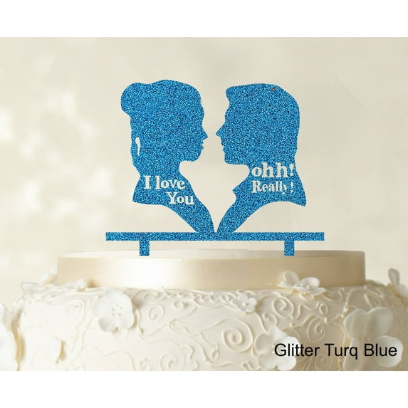"Couple Wedding Cake Topper Personalized Glitter Turquoise Blue Cake Topper Color Option Available 5""-7"" Inches Wide"
