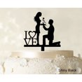 thumbnail image 1 of "Couple Wedding Cake Topper Personalized Shiny Black Cake Topper Color Option Available 5""-7"" Inches Wide", 1 of 1